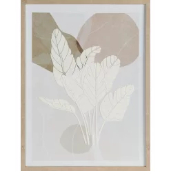   Növényi motívumot ábrázoló kézzel festett falikép 602 Fehér/bézs 45x60 cm