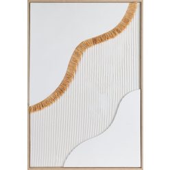 Absztrakt falikép 603b kerettel Fehér/bézs 60x90 cm