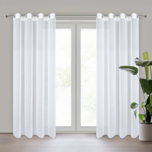 Arleta függöny finom fényű sifon szövetből Fehér 135x270 cm