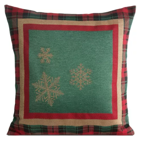 Star karácsonyi gobelin párnahuzat Zöld 45x45 cm +/-5%