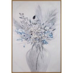   Virágos növényt ábrázoló kézzel festett falikép 614 Fehér 80x120 cm