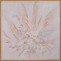   Virágos növényt ábrázoló kézzel festett falikép 624 Bézs 80x80 cm