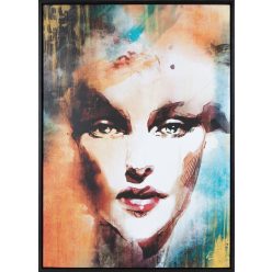  Női portrét ábrázoló kézzel festett falikép 637a kerettel Narancssárga 50x70 cm