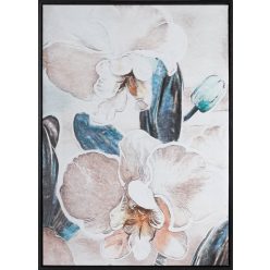   Orchidea kézzel festett falikép 638a kerettel Bézs 50x70 cm