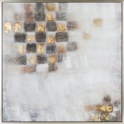 Absztrakt falikép 644 kerettel Fehér/arany 80x80 cm
