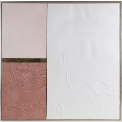 Absztrakt falikép 645a kerettel Fehér/rózsaszín 80x80 cm