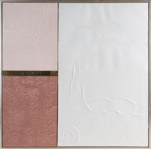 Absztrakt falikép 645a kerettel Fehér/rózsaszín 80x80 cm