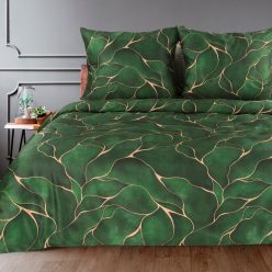   Márvány mintás pamut-szatén ágyneműhuzat díszdobozban Zöld 160x200 cm - 70x80 cm 2db