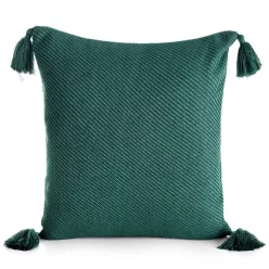   Poly pompon Díszpárnahuzatok párnahuzat Sötétzöld 45x45 cm