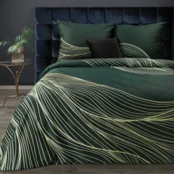   Premium3 pamut-szatén ágyneműhuzat Sötétzöld 160x200 cm - 70x80 cm 2db