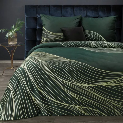 Premium3 pamut-szatén ágyneműhuzat Sötétzöld 160x200 cm - 70x80 cm 2db