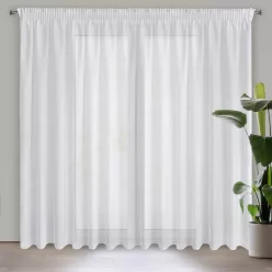   Rebecca fényáteresztő függöny finom esőszerkezettel Fehér 400x250 cm