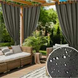   Garden vízálló kerti függöny elkötővel Grafit 155x260 cm