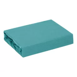 Adela jersey pamut gumis lepedő Türkiz 120x200 cm + 25cm