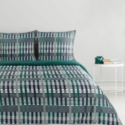   Nika47 pamut-szatén ágyneműhuzat Sötét türkiz 220x200 cm - 70x80 cm 2db