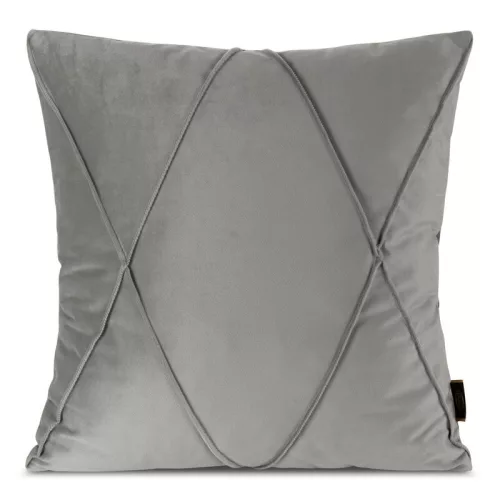Nala1 bársony párnahuzat varrott mintával Ezüst 45x45 cm