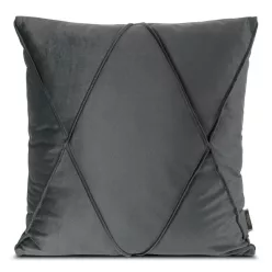   Nala1 bársony párnahuzat varrott mintával Acélszürke 45x45 cm
