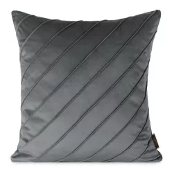   Nala3 bársony párnahuzat varrott mintával Acélszürke 45x45 cm