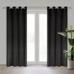   Ariadna apró kövekkel díszített bársony függöny Fekete 140x250 cm