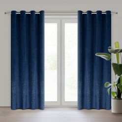   Ariadna bársony sötétítő függöny apró kövekkel díszítve Gránátkék 140x250 cm