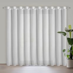   Ariadna apró kövekkel félig díszített függöny sifon szövetből Fehér 350x250 cm