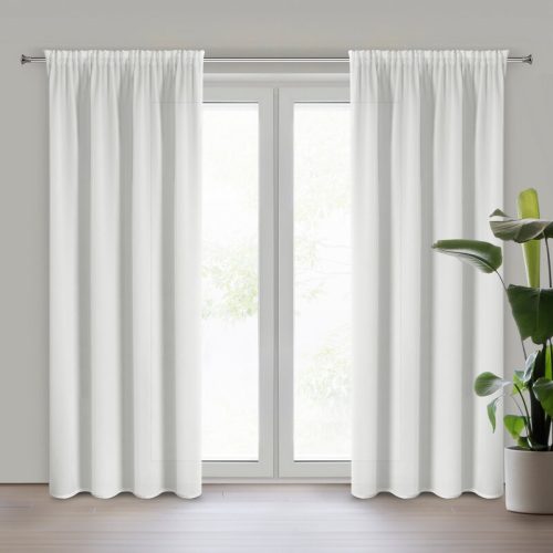 Rossi függöny csíkos sifon szövetből Fehér 135x270 cm