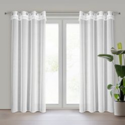   Kira fehér függöny rojtos díszítéssel Fehér 140x250 cm