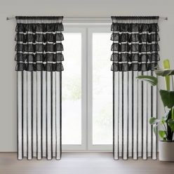 Aura fodros fényáteresztő függöny Fekete 140x270 cm