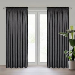   Agis fekete függöny mohair díszítéssel Fekete 140x270 cm