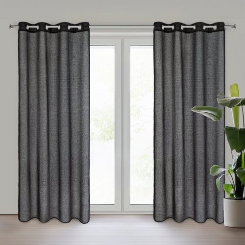 Agis fekete függöny mohair díszítéssel Fekete 140x250 cm