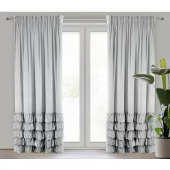 Dani fodros bársony függöny Ezüst 140x250 cm