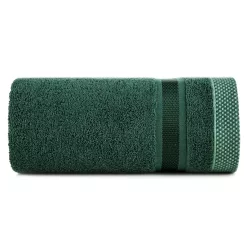   Abbie puha törölköző díszes peremmel Sötétzöld 100x150 cm
