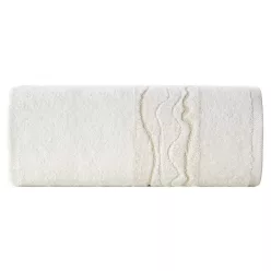   Karin pamut törölköző fényes cérnával szőtt díszítéssel Krémszín 50x90 cm