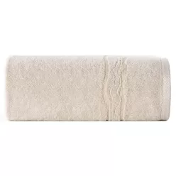   Karin pamut törölköző fényes cérnával szőtt díszítéssel Bézs 50x90 cm