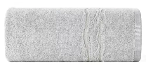 Karin pamut törölköző fényes cérnával szőtt díszítéssel Ezüst 30x50 cm