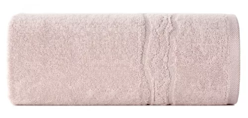 Karin pamut törölköző fényes cérnával szőtt díszítéssel Púder rózsaszín 30x50 cm