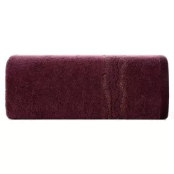   Karin pamut törölköző fényes cérnával szőtt díszítéssel Bordó 70x140 cm