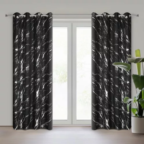 Lani mintás dekor függöny Fekete 140x250 cm