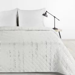   Blink1 mikroszálas ágytakaró ezüst fényű mintával Fehér 200x220 cm