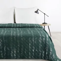   Blink1 mikroszálas ágytakaró ezüst fényű mintával Sötétzöld 200x220 cm