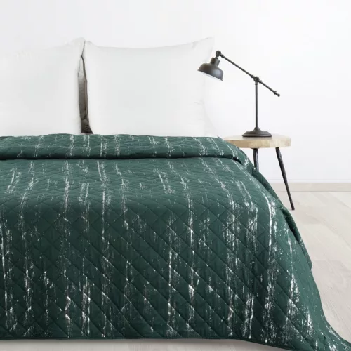 Blink1 mikroszálas ágytakaró ezüst fényű mintával Sötétzöld 200x220 cm