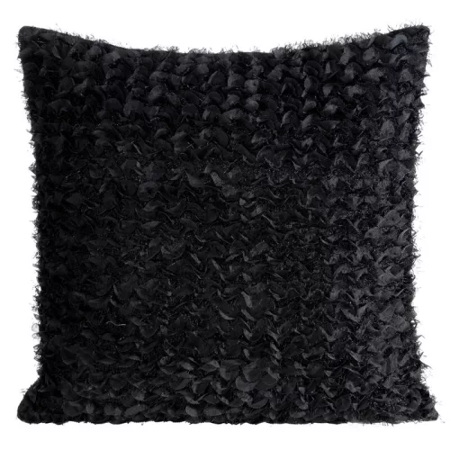 Tiffany mohér díszes párnahuzat sifon anyagból Fekete 45x45 cm