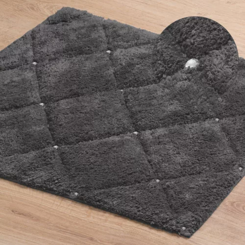 Chic2 pamut fürdőszobaszőnyeg kristályokkal Acélszürke 50x70 cm