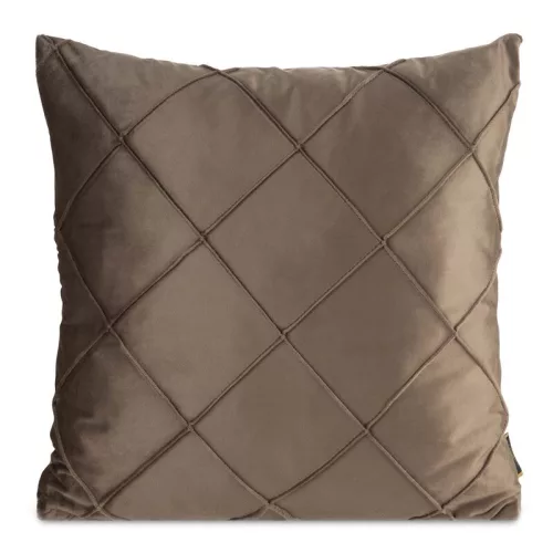 Nala2 bársony párnahuzat varrott mintával Világosbarna 45x45 cm