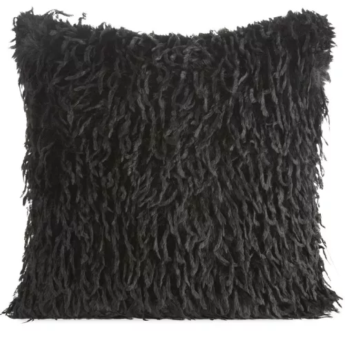 Adore szőrme hatású párnahuzat Fekete 45x45 cm