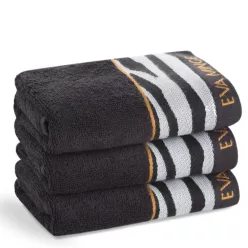   Eva22 minőségi pamut törölköző Fekete 30x50 cm - 500 cm 6db