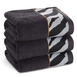   Eva22 minőségi pamut törölköző Fekete 50x90 cm - 500 cm 6db