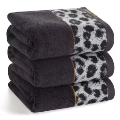   Eva22 minőségi pamut törölköző Fekete 70x140 cm - 500 cm 3db