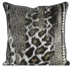   Eva Minge bársony párnahuzat állati motívummal Fekete 60x60 cm