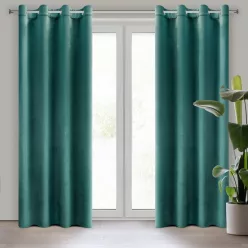   Rosa bársony sötétítő függöny Sötét türkiz 140x250 cm